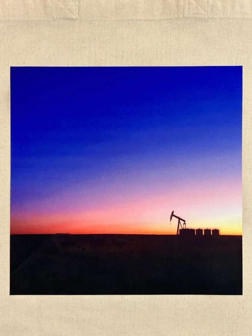 Oil Pump Jack Sunset Tote Bag Eco-Friendly Reusable Shopping Bag